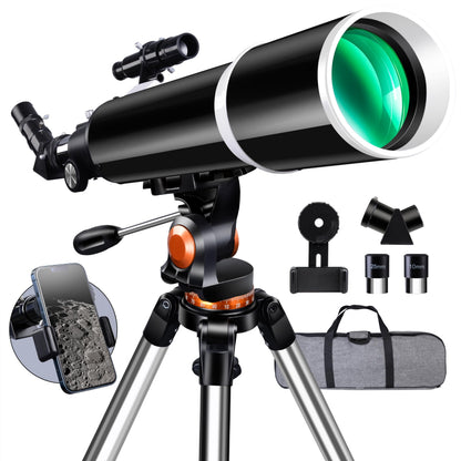 Telescope,Galaeyes 90mm Aperture 600mm FL, Telescope for Adults High Powered,Metal AZ & Stainless Steel Tripod, with Phone Adapter and Bag,Aperture 90mm
