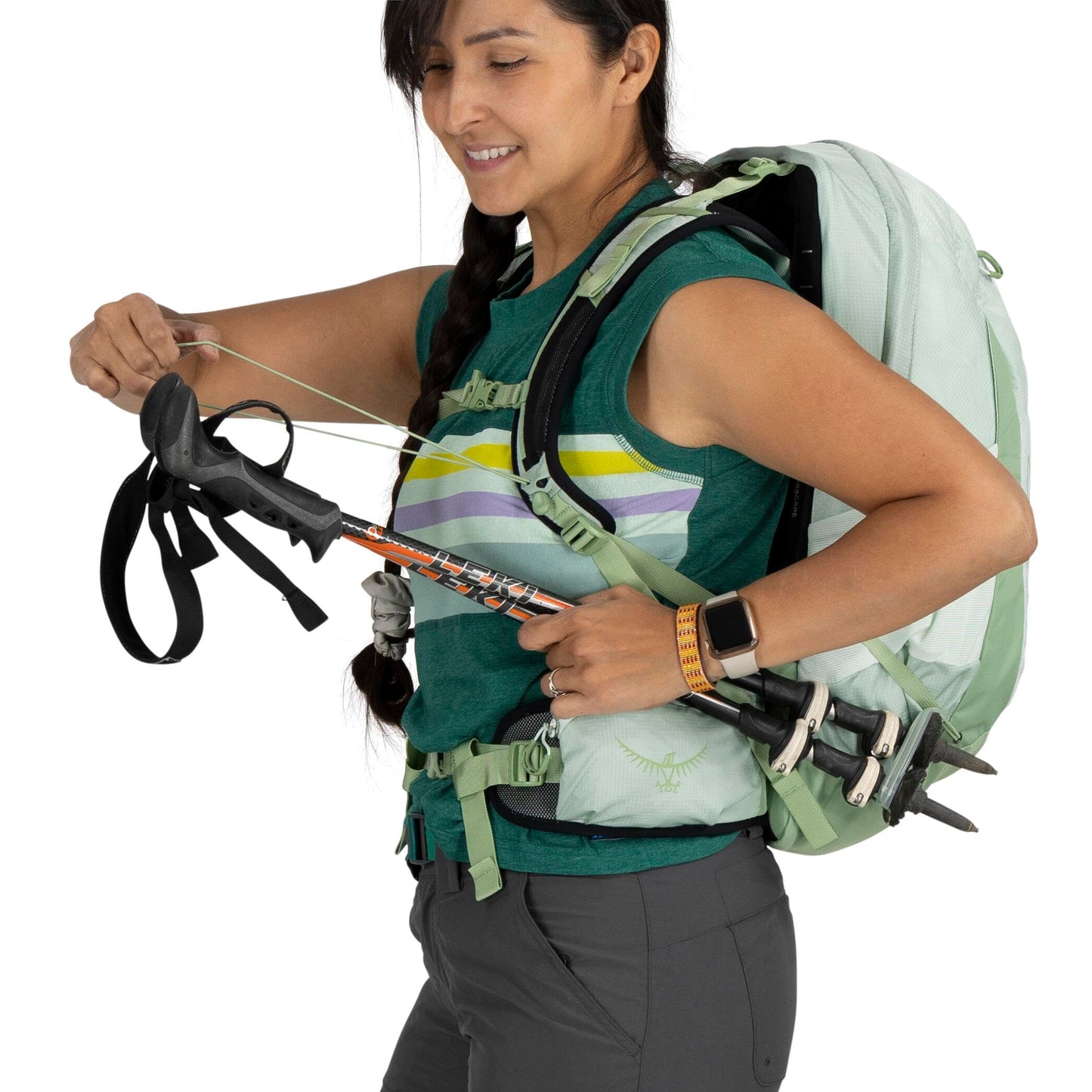 Osprey Tempest 22L Women's Lightweight Hiking Backpack - Small Daypack for Travel & Camping, Frosty Mint Green/Botanica