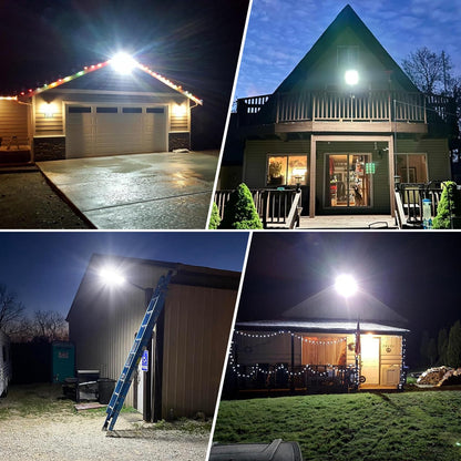 Deepn Solar Street Light, Commercial Grade Solar Lights Outdoor IP67 Waterproof, 8700W LED Flood Security Lights Motion Sensor & Dusk to Dawn Outdoor Lighting for Parking Lots, Streets & Yard, 4 Pack