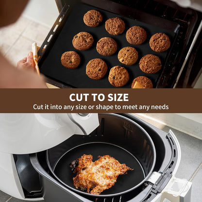 Skiennix 8-Pack Oven Liners - Heavy-Duty Non-Stick Mats for Electric, Gas & Toaster Ovens | 17 x 25 Inch, Black