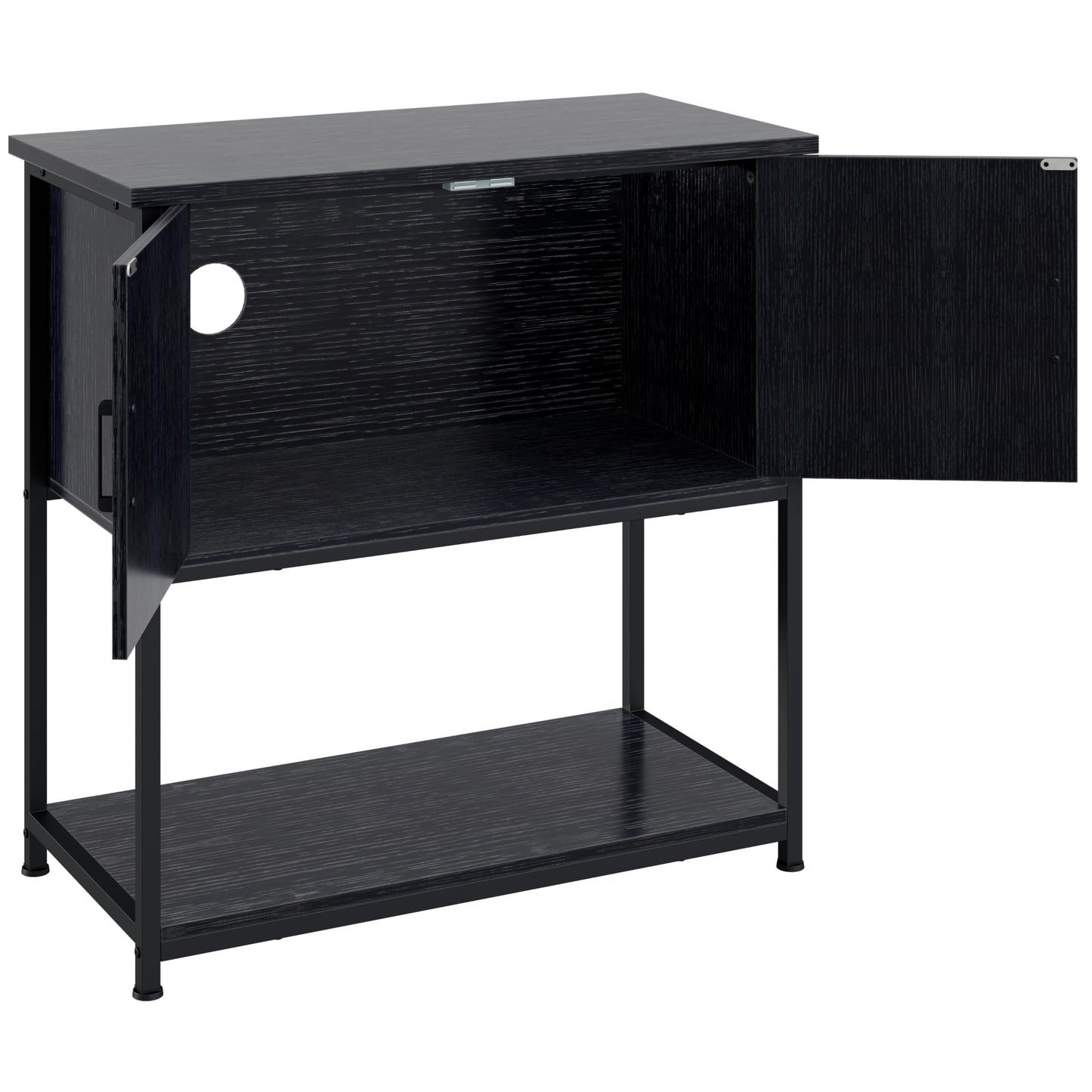 Hylemoros 20/29/30 Gallon Fish Tank Stand with Storage Cabinet Farmhouse Wood Aquarium Stand for Fish Reptile Heavy Duty Terrarium Stand for Living Room Entry Way Hallway Black