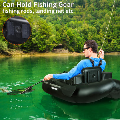 Xprotdoor Inflatable Fishing Float Tube with 3 Detachable Side Bags and Adjustable Backpack Straps - Fish Ruler, Pump, Oar Included - 352.73LBS Load Capacity - Ideal for Fishing in Rivers and Lakes