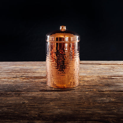 Sertodo Copper Kitchen Canisters | Polished, 2 Quart Capacity | Elegant Functional Storage | Hammer Polished for Shine & Durability | Eco-Friendly Recycled Copper | Timeless Elegance for Your Kitchen