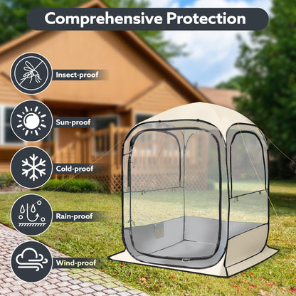 Outdoor All Weather Pop Up Sport Tent, 51×51×67 in, 1-3 Person Instant Tent Shelter,Rainproof Camping Sun Shelter Coldproof & Windproof Spacious Interior with Outdoor Camping Activities Fishing