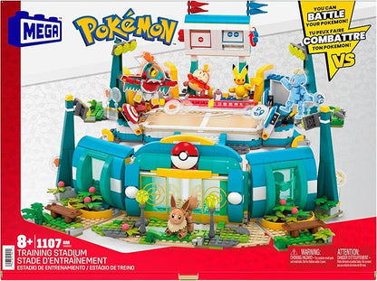 MEGA Pokémon Building Toys Set Training Stadium with 1101 Pieces 5 Poseable Characters and Battle Play for Kids