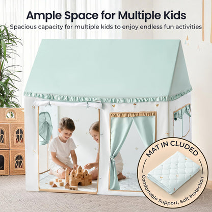 Tiny Land Kids Play Tent with Tunnel, Pop Up Play Tent with Ball Pits, Kids Tent with Printed Mat