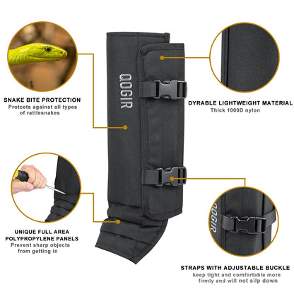 QOGIR Snake Gaiters Snake Chaps, Waterproof Snake Guards, Snake Bite Protection for Lower Legs, Snake Proof Chaps Fit for Men & Women, Adjustable Size