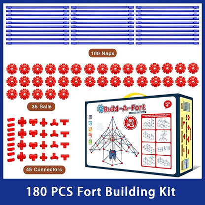 V-Opitos 180 Pack Fort Building Kits for Kids Age 4 5 6 7 8+ Years Old Creative STEM Building Toys for DIY Castles Tunnels Play Tent Ideal Christmas Birthday Gifts for Boys &amp Girls