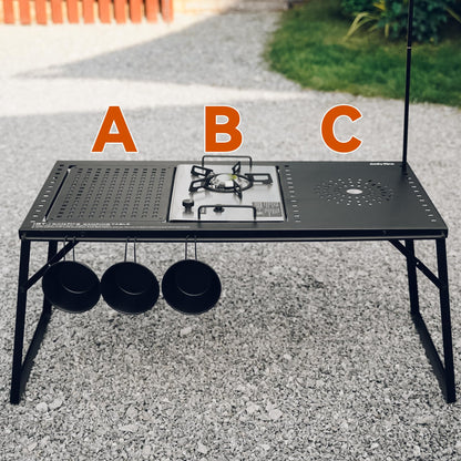 ONLYFIRE OUTDOOR LIVING IGT Camping Table Kit with Propane Gas Stove & Carry Bag, Portable Folding Camp Table, IGT Unit Combination Combo for Picnic, RV, Tailgating, Patio, Backyard, GS337