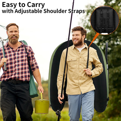 Xproutdoor Fishing Float Tubes, Inflatable Float Tube, Belly Boat Fishing with Adjustable Straps, Storage Pockets, Fish Ruler, Pump, Oar, Rod Holder and Mount, Fins, 350LBS Load Bearing Capacity