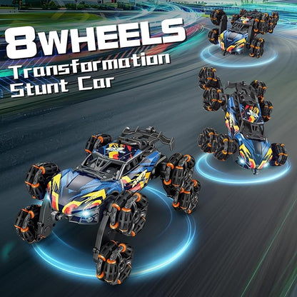 8 Wheels Hand Controlled RC Stunt Car Toys for Kids Ages 6 7 8-12 13 14 Year Old - 2.4Ghz Gesture Sensing Remote Control Cars for Boy Girl Birthday - Cool Spray &amp Lights &amp Music Climbing Stunt