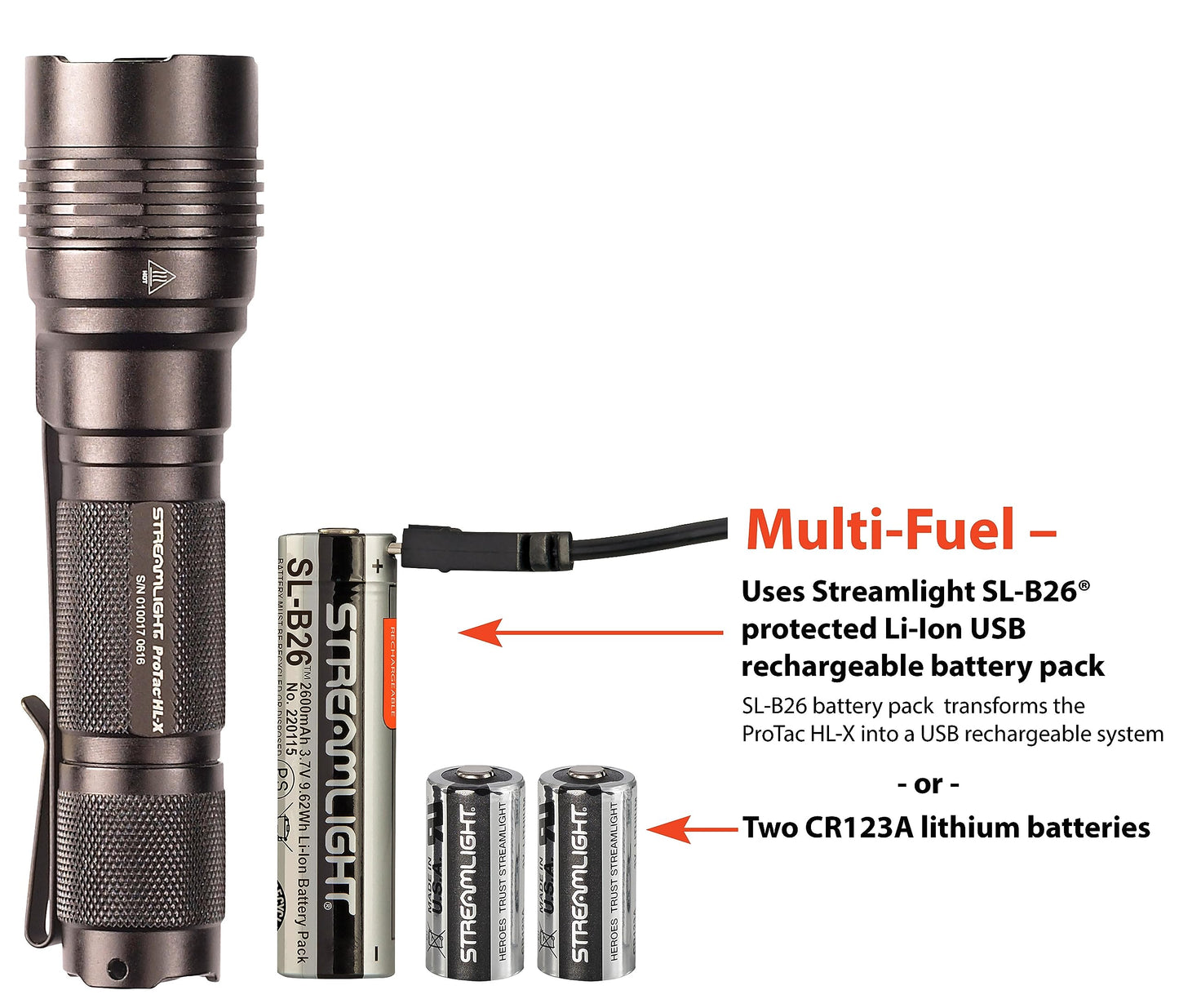 Streamlight 88065 ProTac HL-X 1000-Lumen 27100-Candela Handheld Tactical LED Flashlight, Ten-TAP Programmable, Box, Black