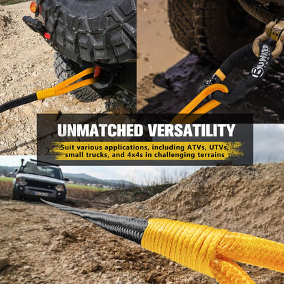 BUNKER INDUST Offroad High Lift Jack with Pair Traction Board Mate + 1"×30ft Kinetic Recovery Rope with 2 Soft Shackles Kit