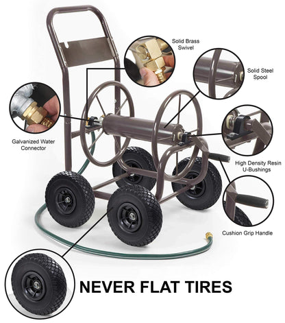 Liberty Garden 840-1 Four Wheel Industrial Host Cart with PU Tires, Bronze