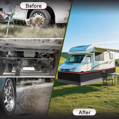 RV Skirting for Travel Trailer, RV Skirting for 5th Wheel, Trailer Skirting for Mobile Home Exterior with Tightly Metal Plates, Convenient Wheel Rv Cover for Garden,Outdoor, Yard (3.28x85.3 ft)