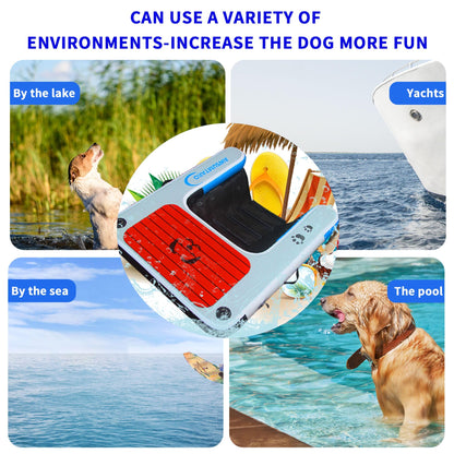 Inflatable Dock, Load-Bearing 200 pounds, Dog pet ramp, Suitable for Swimming Pools, Boat Docks, Lakes, Beach use Water Sports Platform.