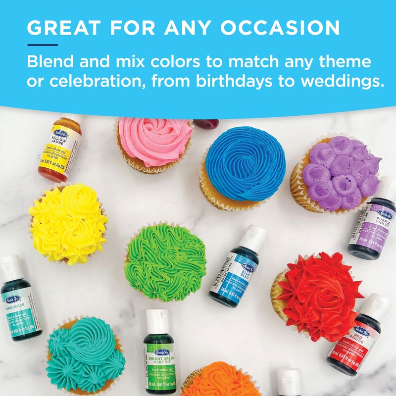 Satin Ice Food Color Liquid Gel, 0.61 fl oz Bottle, Deep Red