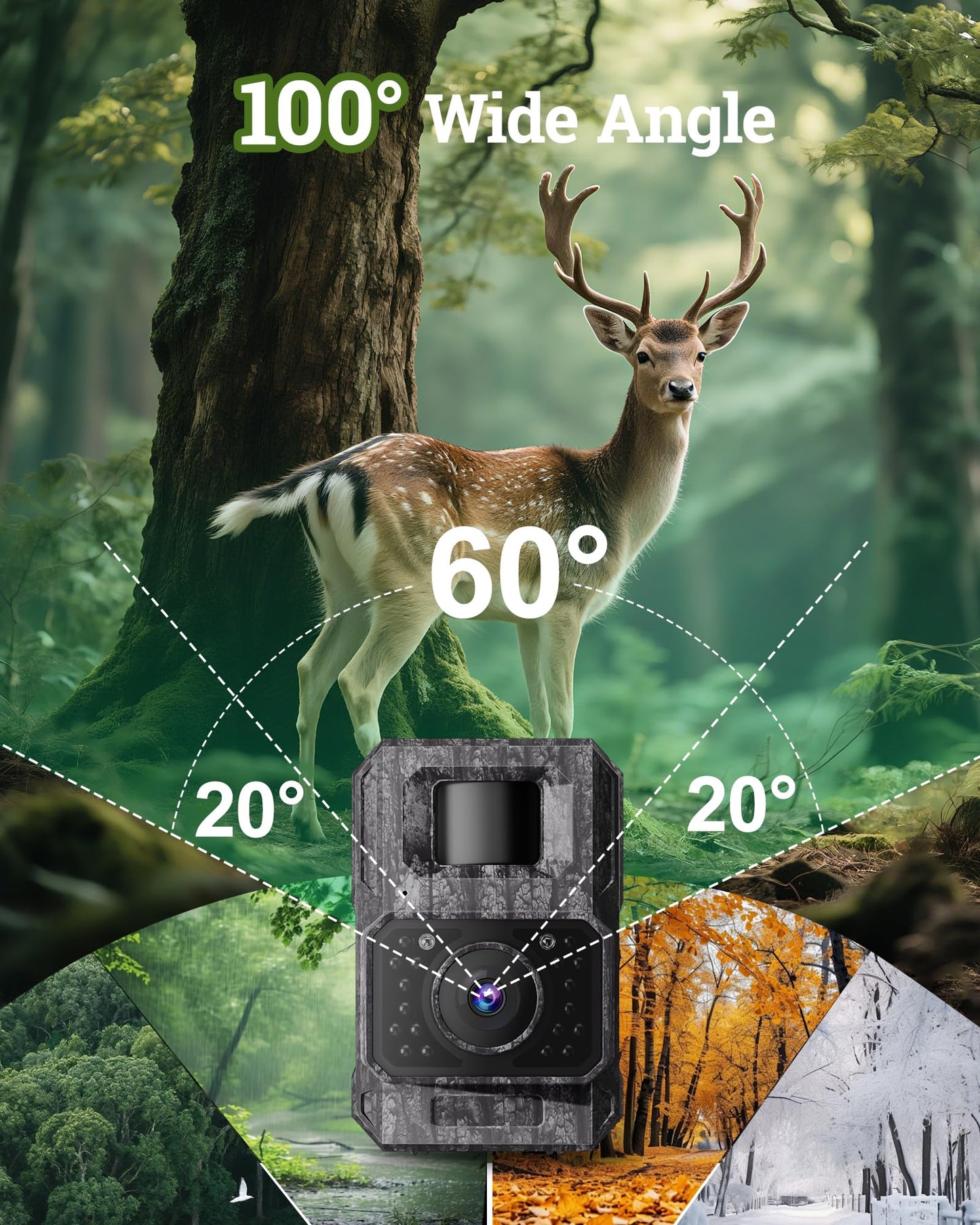 MAXDONE Solar Trail Camera WiFi Bluetooth 2 Pack - 4K 64MP Game Camera with Night Vision Motion Activated, Deer Camera with Built-in Battery Rechargeable Power, Trail Cam Wildlife Cameras IP66