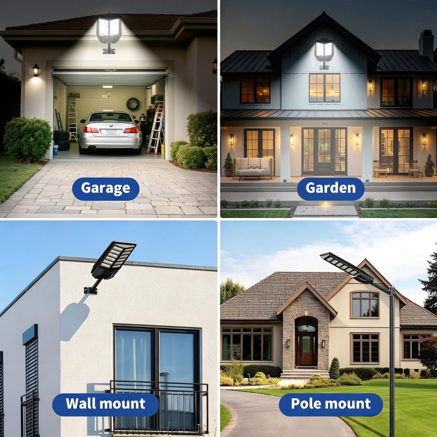 HWTDJJY Solar Street Light for Outdoor 6 Pack, 550W Multi-Mode Solar Street Light with Motion Sensor, 6500K IP67 Waterproof Dusk to Dawn Outdoor Light for Courtyard Path