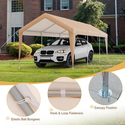 Tangkula 10x20 Ft Heavy-Duty Carport, Portable Garage Tent Carport with Galvanized Steel Frame, All-Season Tarp, Outdoor Car Canopy Shelter for Car, Truck, SUV, Boat