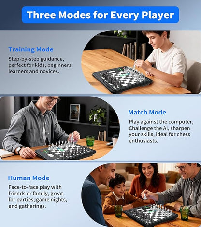 Electronic Chess Board L6 with LED Lights Computer Chess Set with Piece Position Display Chess Computer Game for Beginners and Lovers