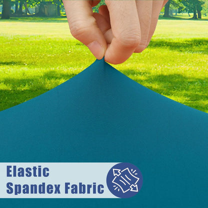 Moosfor Round Spandex Tablecloth, Elastic Fitted Waterproof Tablecloths for 36"-44" Tables, Stretch Washable Picnic Table Cover for Camping, Dining, Indoor and Outdoor,Peacock Blue