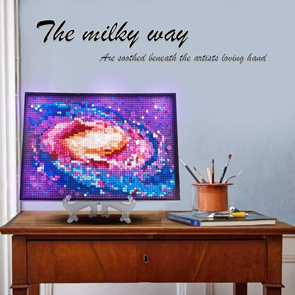 The Milky Way Galaxy 2200pcs Micro Mini Building Block Kit Wall Art(Not Compatible with Lego Wall Art Painting)Unique Universe Galaxy DIY DecorCreative Display Collection Present for 14+