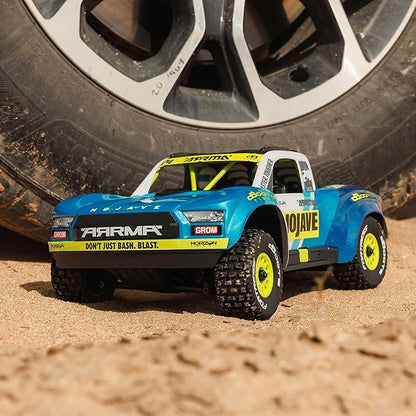 ARRMA RC Truck Mojave GROM 4x4 Smart Small Scale Desert Truck RTR (with Battery and Charger Included) Blue/White ARA2104T2