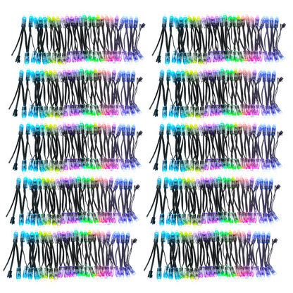 ALITOVE DC 12V WS2811 12mm Diffused Digital RGB LED Pixel Light Individually Addressable Round LED Bullet Pixels 500pcs IP68 Waterproof for Billboard House Daily & Holiday Party Decor