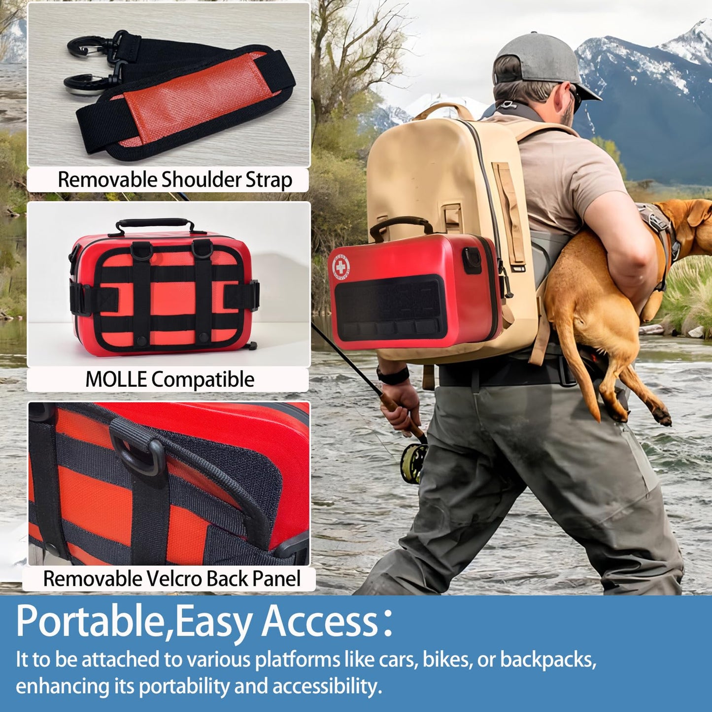 Besst Survivor Waterproof First Aid Kit -Complete Trauma Gear With Labeled Storage, MOLLE System&CPR Kit, Practical Medical Kit For Boating, Marine, Camping, Hurricane, Vehicle And Household Emergency
