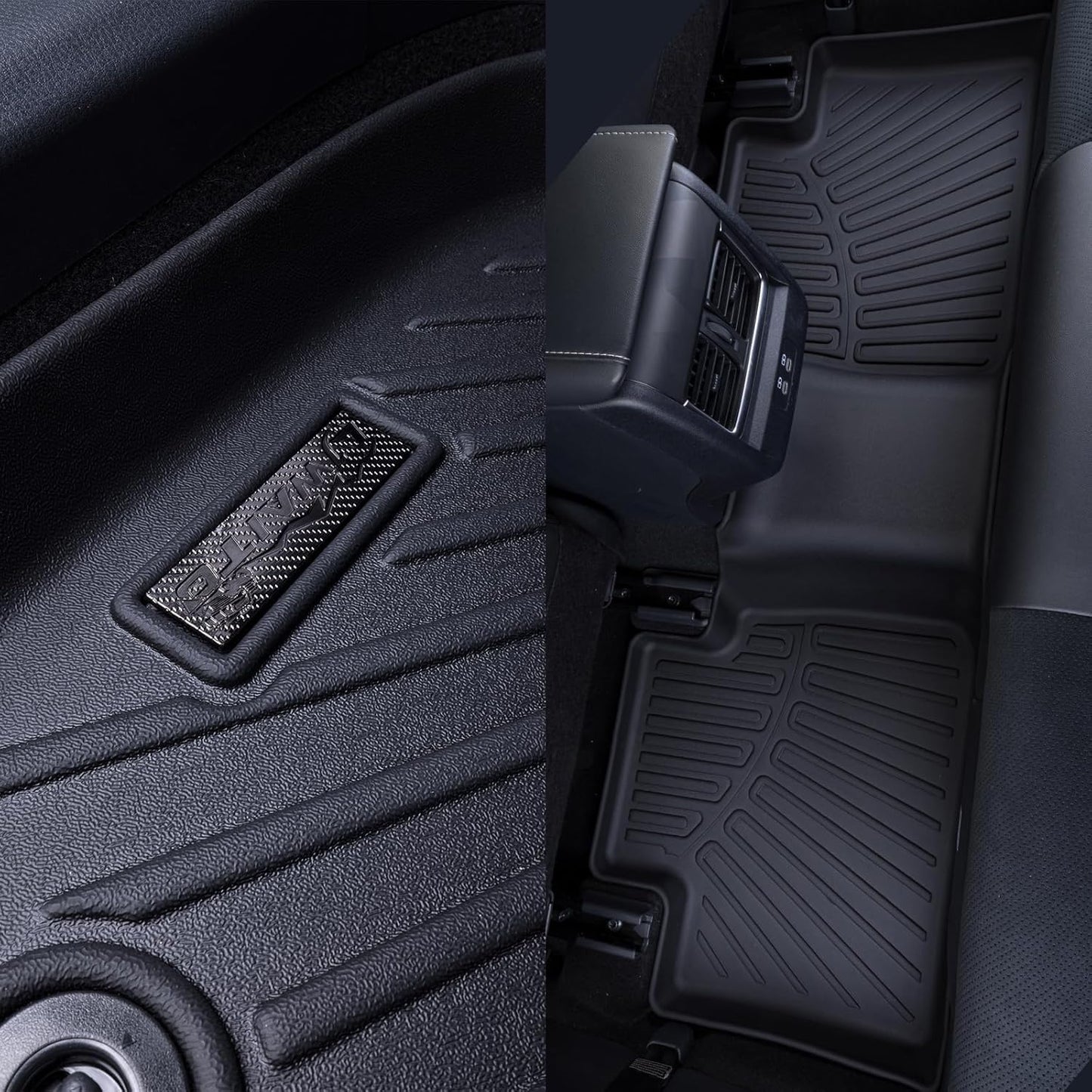LJWAITO for 2018-2024 Ford Expedition MAX 8 Seats (2nd Row Bench Seat) Floor Mats with Cargo Liners & Backrest Mat,TPE All Weather Protection Full Set Automotive Accessories