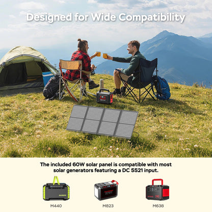 MARBERO Solar Generator 296Wh with Solar Panels 60W Portable Power Station with 300W Pure Sine Wave Solar Generator with Panels Included USB DC AC Outlet for Camping RV Van Outdoor Emergency Home