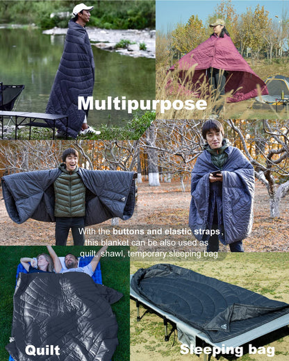 iClimb 1 Extendable Table XL with Lantern Hanger and 1 3M Thinsulate Insulation Warm Camping Blanket Bundle, Ultralight Compact for Solo Person Outdoor Backpacking Beach Camping Concert