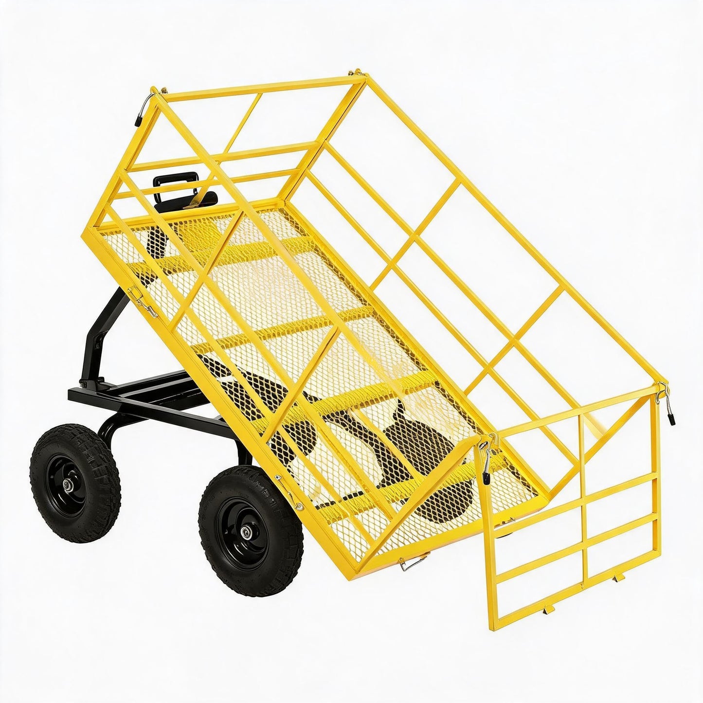 1400 LB Heavy Duty Garden Wagon Cart – 13" All-Terrain Tires, 3-in-1 Utility Yard Trailer with Removable Side Panels, Outdoor Metal Wagon for Lawn, Yard, Backyard