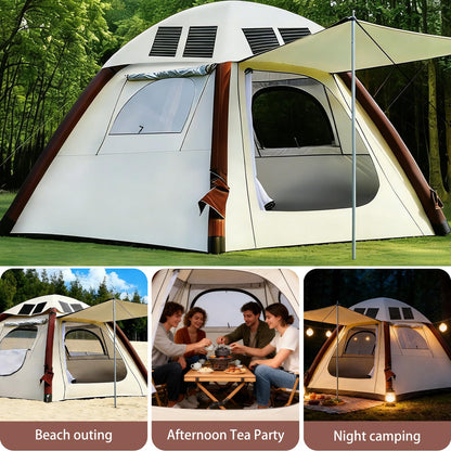 Automatic Tents for Camping 4 Person with Rechargeable Device, Portable Carry 4000mm Waterproof & UV Protection Pop Up Tent, Easy Setup Instant Cabin Tents for Family Camping & Hiking