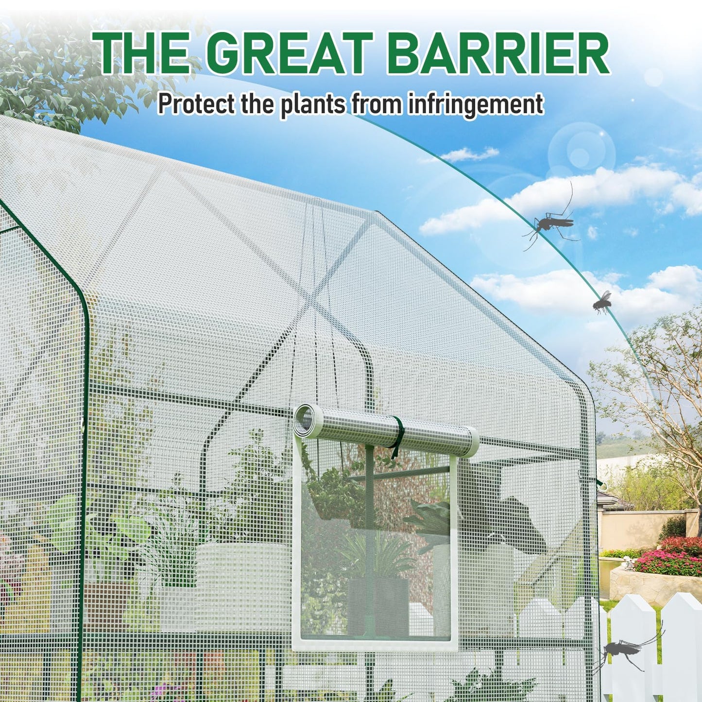 SPECILITE 56×56×78Inch Walk-in Greenhouse, Heavy Duty Small Plant House with Thicken PE Cover and Steel Frame, for Garden, Outdoors, Indoors, White