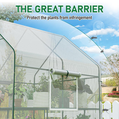 SPECILITE 56×56×78Inch Walk-in Greenhouse, Heavy Duty Small Plant House with Thicken PE Cover and Steel Frame, for Garden, Outdoors, Indoors, White