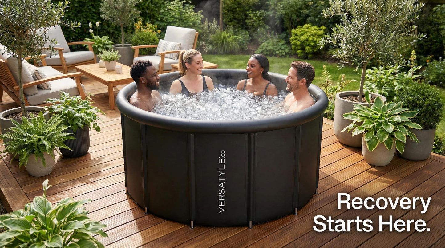 Versatyle XXL Ice Bath Tub for Adults, Extra Large Cold Plunge with Stainless Steel Frame, Insulated Walls, Cover, Pump & Carry Bag, Portable Recovery Pool, Fits Up to 4 People, 325-Gallon