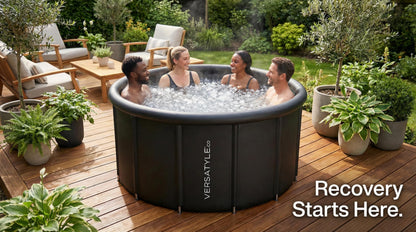 Versatyle XXL Ice Bath Tub for Adults, Extra Large Cold Plunge with Stainless Steel Frame, Insulated Walls, Cover, Pump & Carry Bag, Portable Recovery Pool, Fits Up to 4 People, 325-Gallon