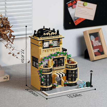 ENJBRICK Flowers City Coffee Shop Building Set for AdutlsArchitecture Building House Kit for Boys and Girls 8-14 Years 1443 pcs