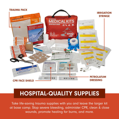 Adventure Medical Kits Sportsman Series Medical Kit - 300 - First Aid Kit for Camping, Hiking, Hunting & More - For 6 People for 7 Days - Includes Bandages, Medicine, Guide Book & More