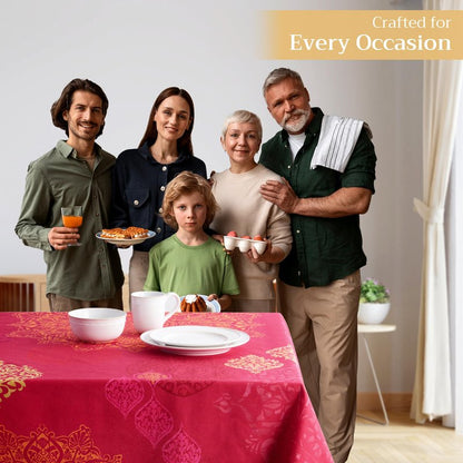 Maison d' Hermine Table Cloth Rectangle Table 100% Cotton 60 x 90 Inches Fall Tablecloth Reusable Everyday Use for Thanksgiving Christmas Decorations Dining Farmhouse Party (Versailles)