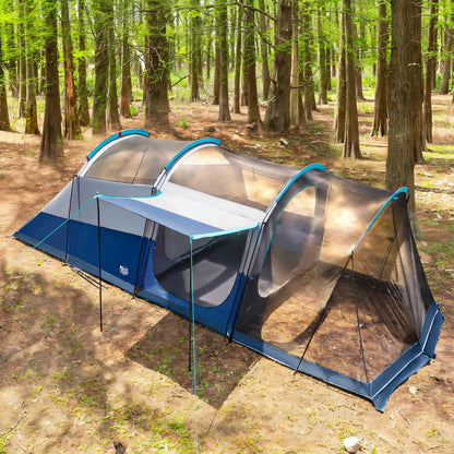 TIMBER RIDGE 8 Person Family Camping Tent with Screen Room, Double Layer Waterproof Weather Resistant Big Tunnel Tent with Rainfly Carry Bag, Large Family Tent for Outdoor Party 20ft x 8ft x 76in