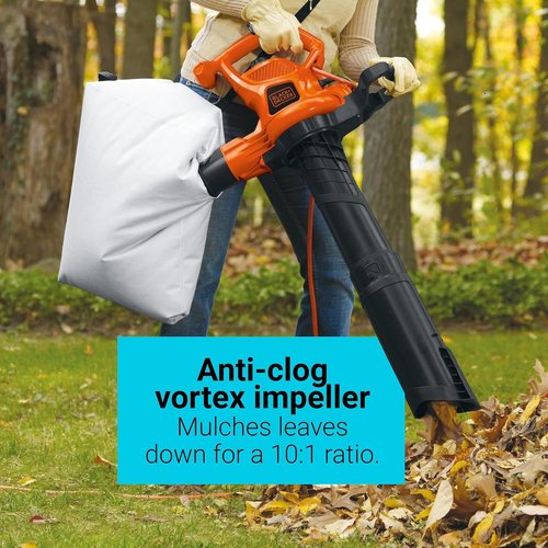BLACK+DECKER 3-in-1 Corded Leaf Blower, Vacuum & Mulcher - 230 MPH, 12 Amp Handheld Power