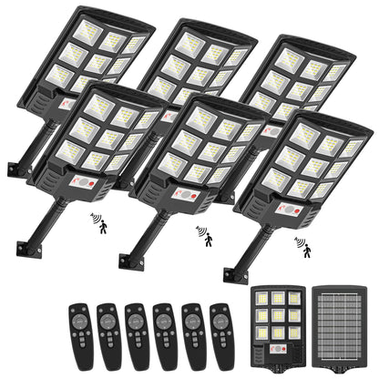 Sunwish 6 Pack Solar Lights Outdoor 6500K Solar Street Lights Outdoor, Solar Dusk to Dawn Outdoor Lights with RemoteControl,Motion Sensor IP66 Waterproof Flood Lights for Yard,Parking Lot