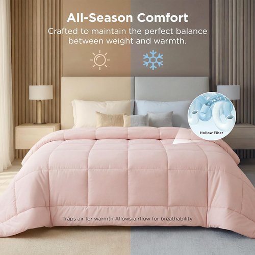 Bedsure Comforter Duvet Insert - Oversized King Size, GentleSoft Down Alternative Bedding, Pink 116 x 98 Inches