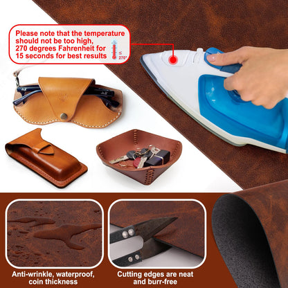 12-Pack Laserable Leatherette Sheets 12.6 x 9 Inch-Leather Patches for Hats with Heat Press/Transfer Adhesive, Laser Engraving Leather for Caps/Jackets/Backpacks (12 Colors)