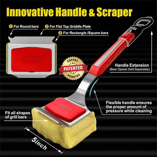 GRILLART BBQ Wire Brush Set - Extra Strong & Bristle-Free Grill Cleaning Tools