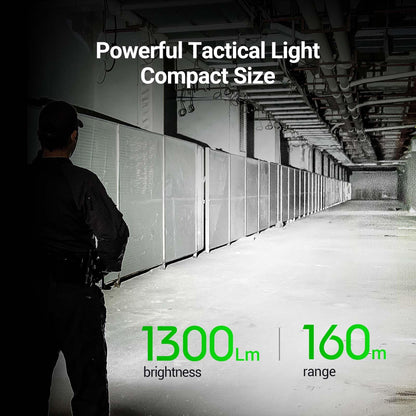 NEXTORCH TA21 IR Tactical Flashlight, 1300 Lumens White & IR Dual Light, One-Step-Strobe, 4 Modes, IPX8 Waterproof, USB-C Rechargeable EDC Portable Light for Outdoor Camping Hiking Emergency