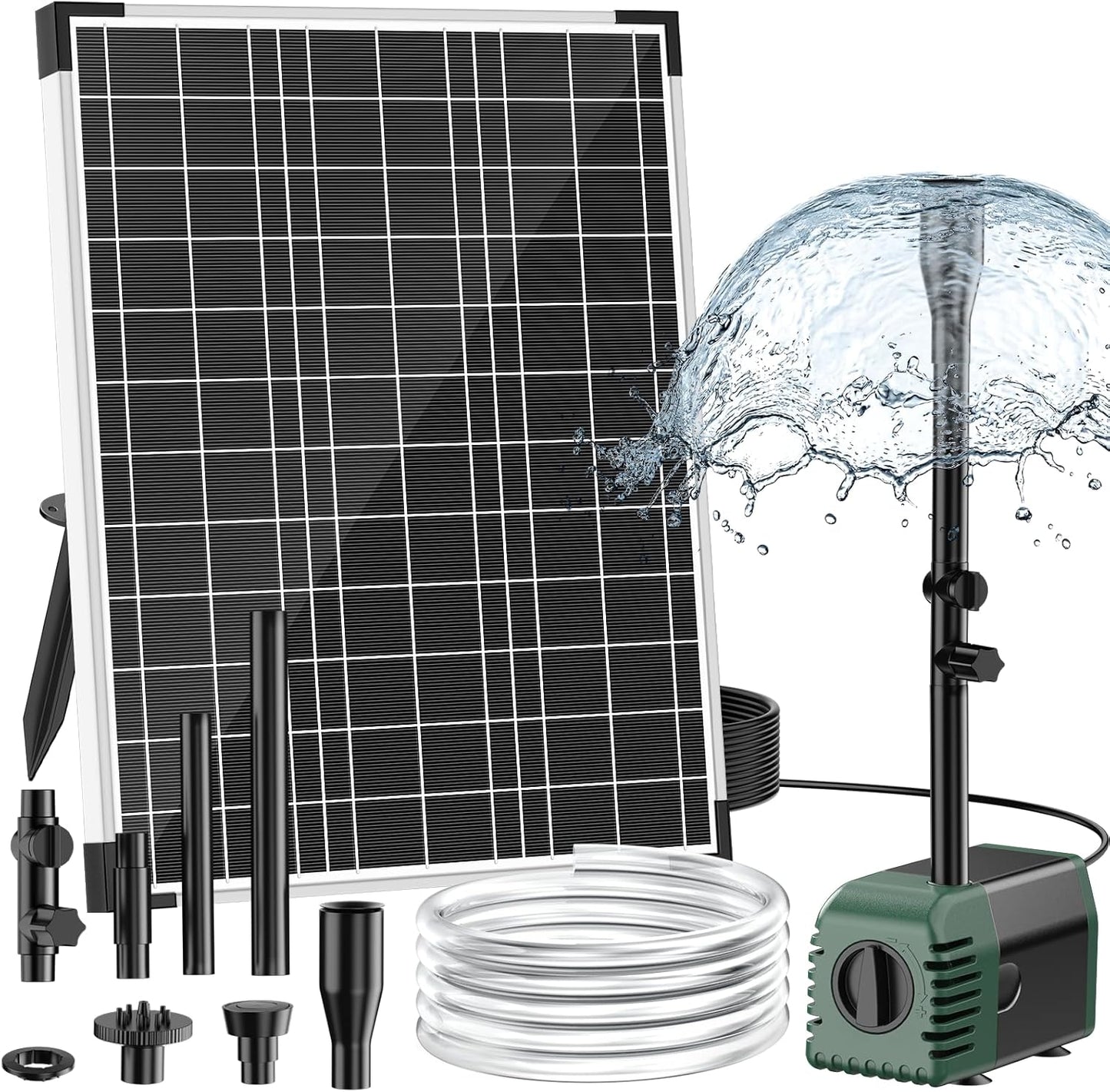 NFESOLAR 20W Solar Fountain Pump - 160GPH Solar Powered Water Pump with Adjustable Flow & 16.4FT Cord for Garden, Pond, and Bird Bath